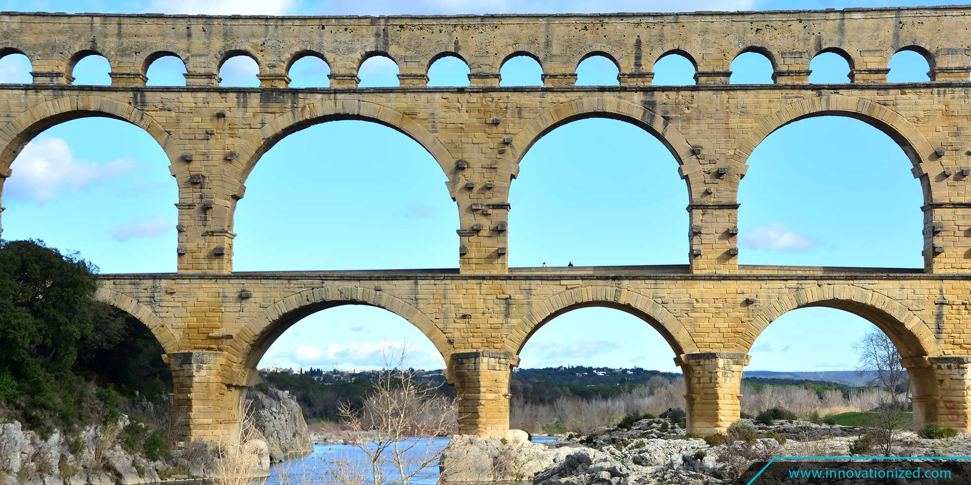 Ancient Roman aquaduct, Pont du Gard.